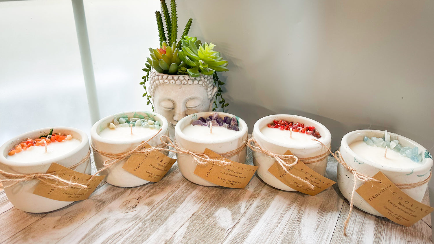 Reiki Infused Crystal Intention Candles