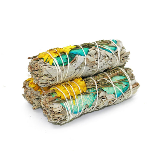 'Sweet Success' Floral White Sage Smudge Stick (4 in.)