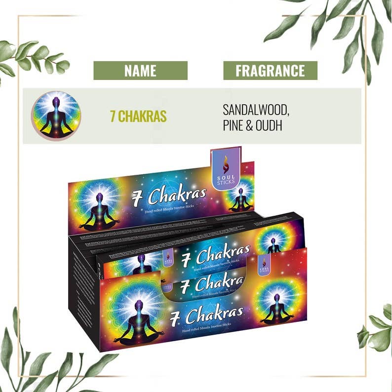 7 Chakras Masala Incense Sticks